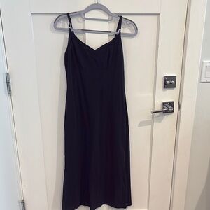 Natori Black Midi Dress with Spaghetti Straps